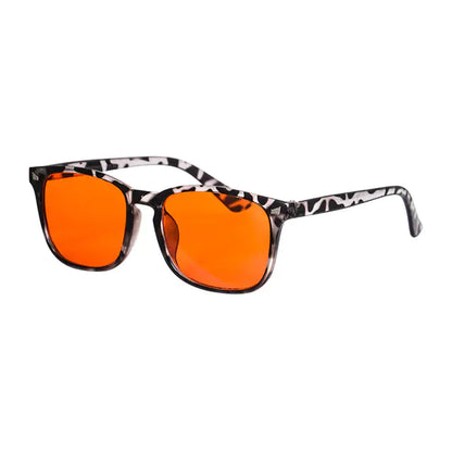 Modern White Leopard-Orange lens